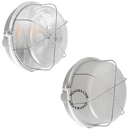 aplique o plafón de exterior en baquelita blanca - Ø 17 cm - IP54