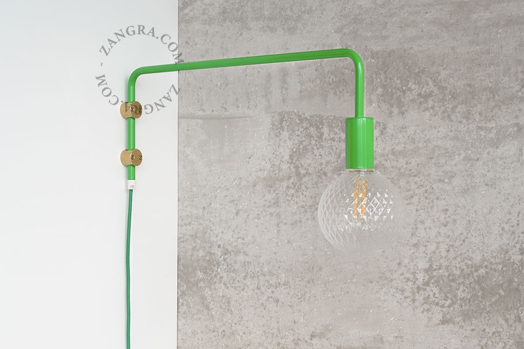 aplique de pared con brazo giratorio - verde