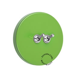 double interrupteur vert va-et-vient ou simple - leviers nickelés