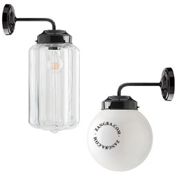 applique noire - globe en verre