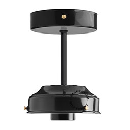 svart taklampa