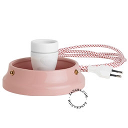 applique ou lampe de table Cédric en porcelaine rose