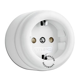 surface mount white bakelite socket - type F