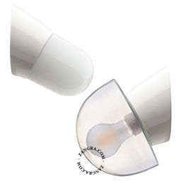 applique blanche - globe en verre - Ø 11 cm