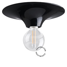 aplique o plafón negro redondo - Ø 26 cm