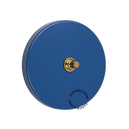 interruttore blu - pulsante in ottone