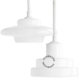 lampa wisząca Emile z białym przewodem spiralnym