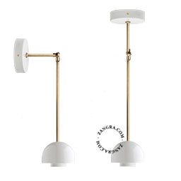 lampada orientabile in porcellana e ottone
