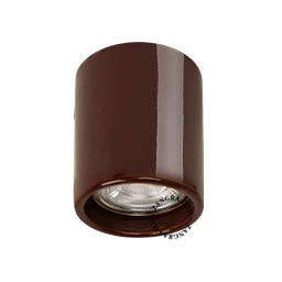 brązowy porcelanowy reflektor natynkowy Aglae - Ø 6 cm