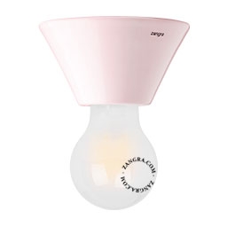 vägg- eller taklampa i rosa porslin