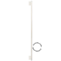 væg- eller loftslampe i hvidt porcelæn S14s – transparent stick pære – 100cm