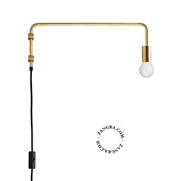 lampa mosiężna obrotowa z wtyczką i włącznikiem
