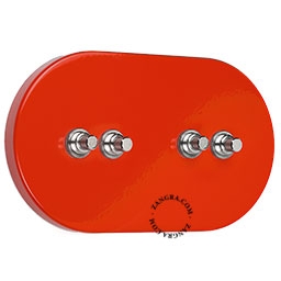 interruttore rosso - 4 pulsanti nichelati