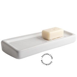 porte-savon mural en porcelaine blanche