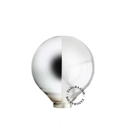 globe – spiegel lateraal zilver