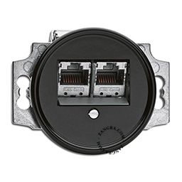 doppia presa RJ45 in bachelite nera