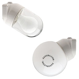 aplique de baño de porcelana blanca - Ø 8,3 cm - pantalla de vidrio - IP54