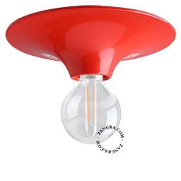 aplique o plafón rojo redondo - Ø 26 cm