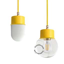 gelakte hanglamp - geel