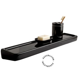 tablette murale en porcelaine noire
