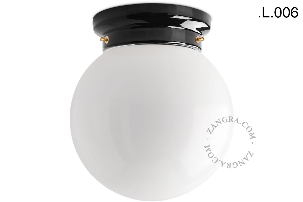 Art Deco lampa Chaella i svart porslin