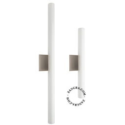 chrome wall or ceiling light S14d – opal stick bulb