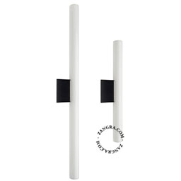 candeeiro S14d preto - lâmpada opalina tubular