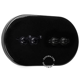 interruptor preto - duplo comutador simples ou bidirecional em preto e duplo interruptor
