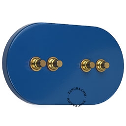 blue switch - 4 brass push-buttons