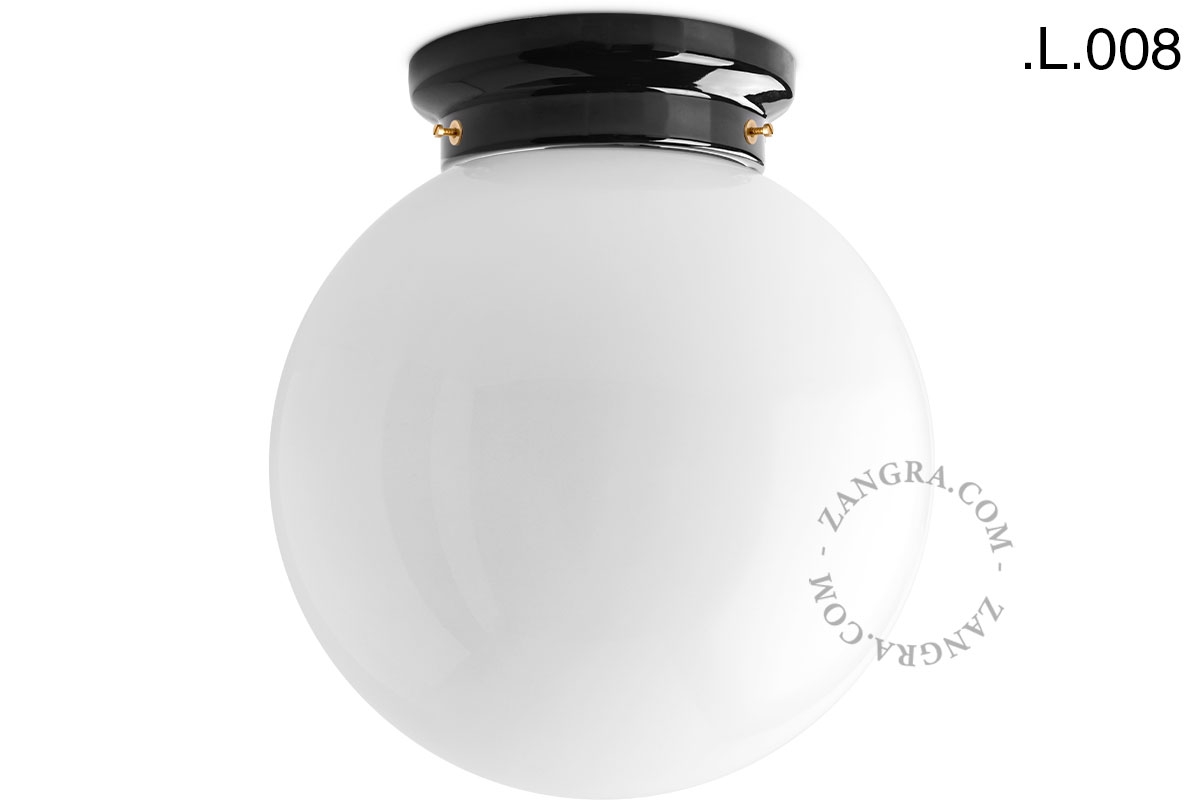 Art Deco lampa Chaella i svart porslin