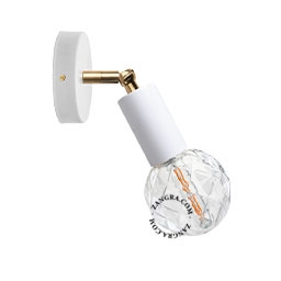 white adjustable wall light with brass arm