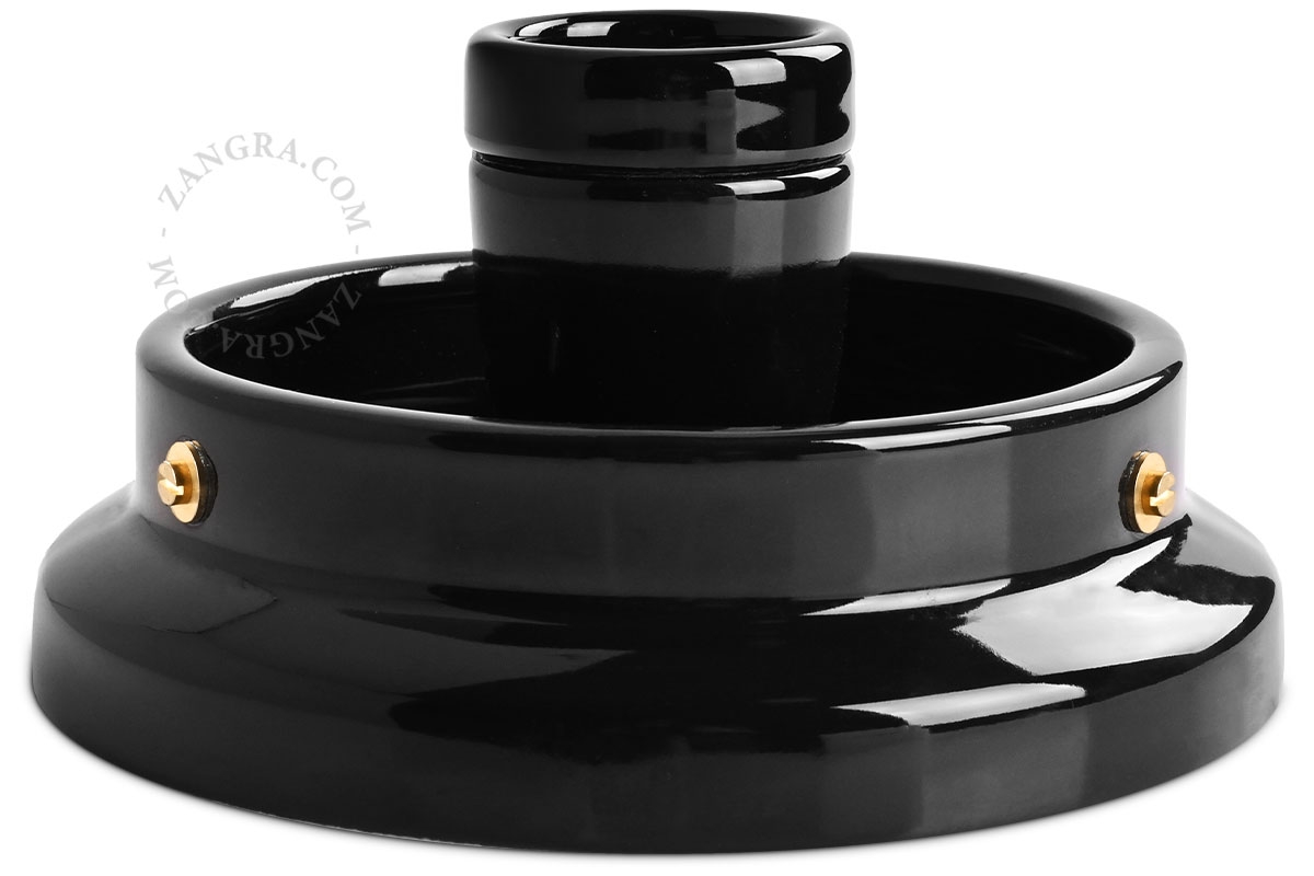 applique ou lampe de table Cédric en porcelaine noire
