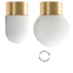 messing wand- of plafondlamp - Ø 8 cm