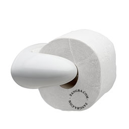 toiletpapirholder i hvidt porcelæn