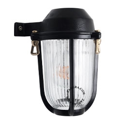 gallervägglampa i svart mässing för utomhusbruk - IP64