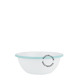 ciotola in smalto bianco con bordo blu - Ø 16 cm