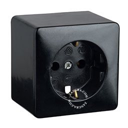 surface mount black bakelite socket - type F