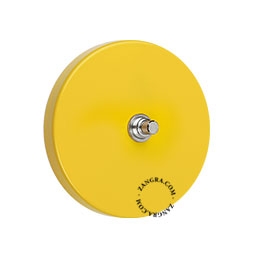 interrupteur jaune - bouton-poussoir nickelé