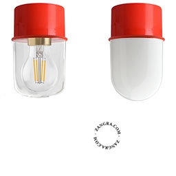 rode wand- of plafondlamp - Ø 8 cm