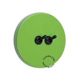 double interrupteur vert va-et-vient ou simple - leviers noirs