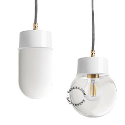 gelakte hanglamp - wit