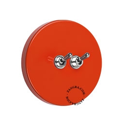 double interrupteur rouge va-et-vient ou simple - leviers nickelés