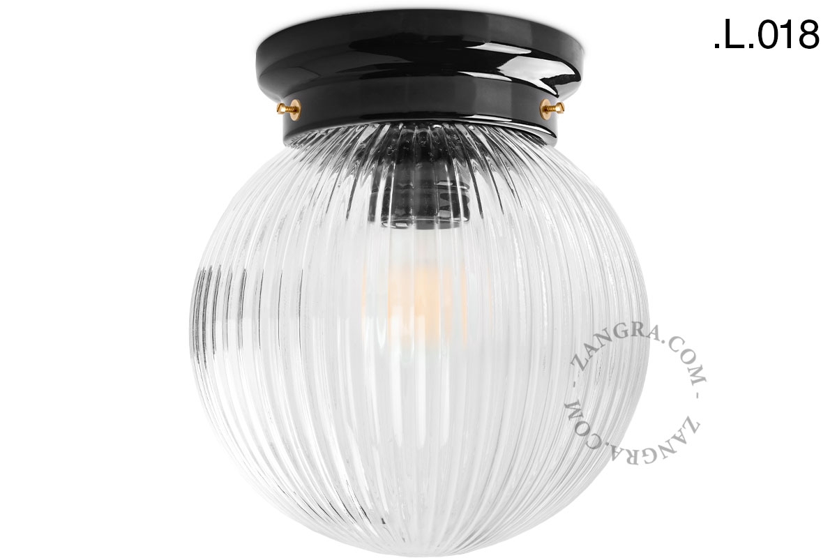 Art Deco lampa Chaella i svart porslin