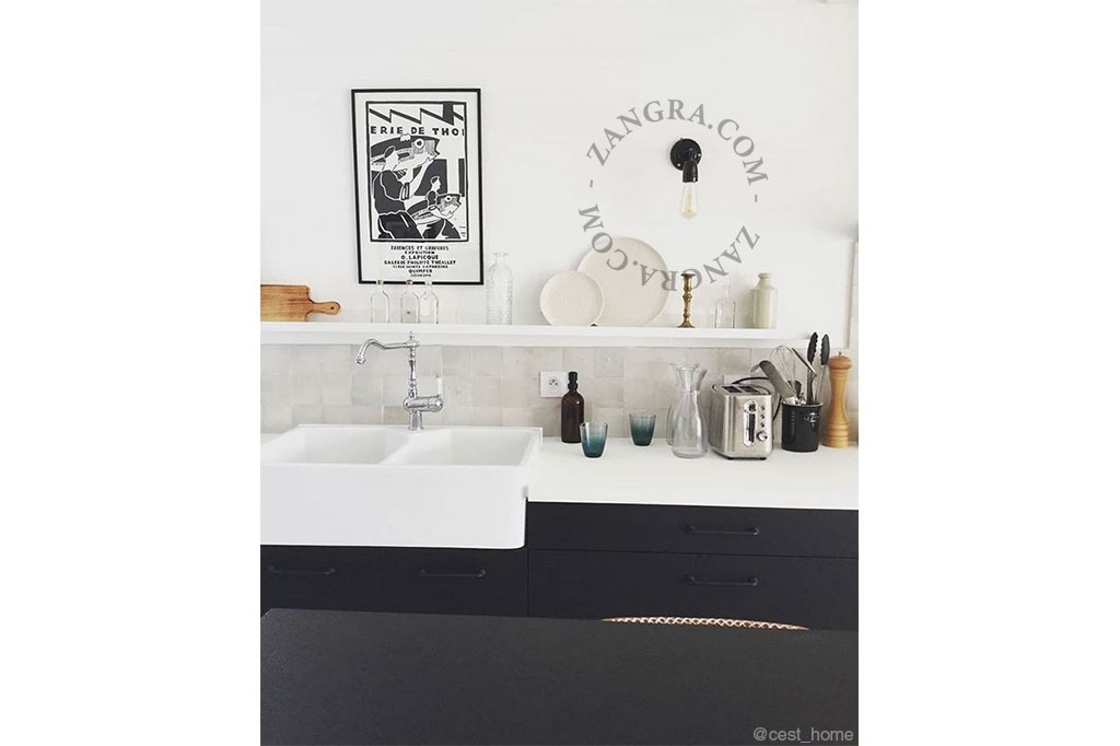 black Pure Porcelain wall light