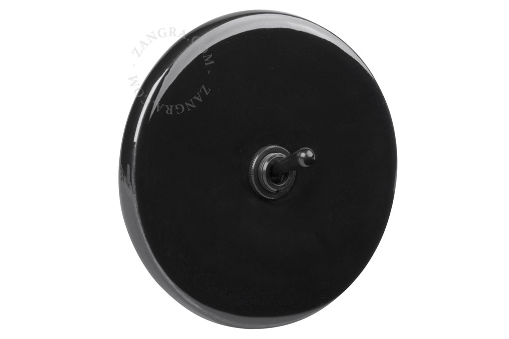 interruptor de porcelana negra simple o conmutado - palanca negra