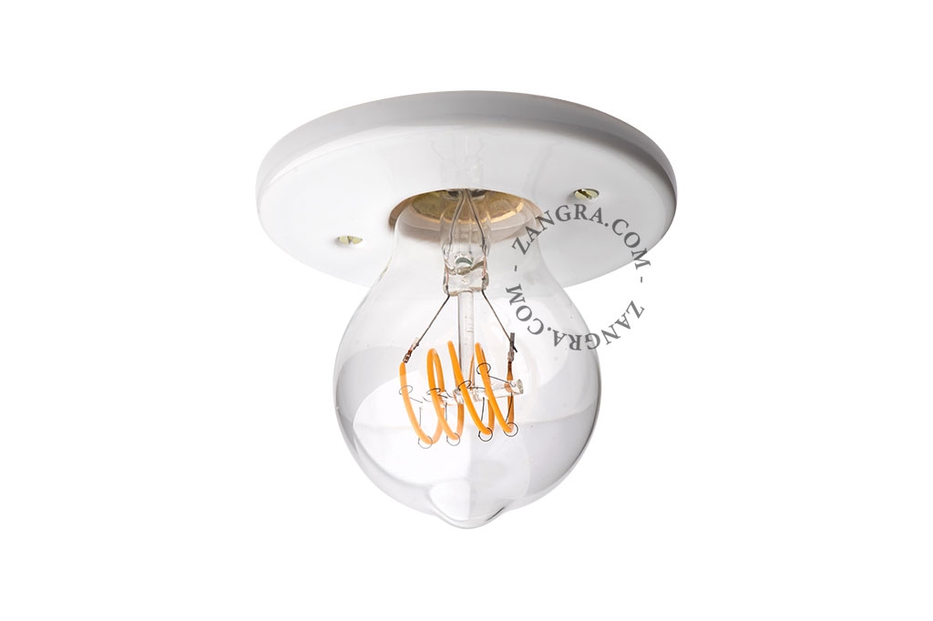 applique ou plafonnier en porcelaine blanche