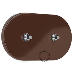 interruptor castanho - duplo botão de pressão niquelado