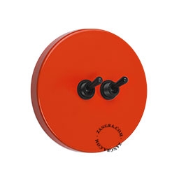 double interrupteur rouge va-et-vient ou simple - leviers noirs