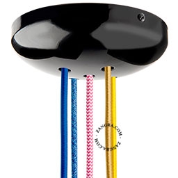 metallic ceiling rose XL (5 cables) - black