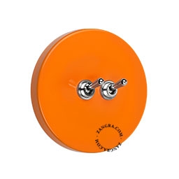 doppelter Wechsel-/Einfachschalter – orange/vernickelt